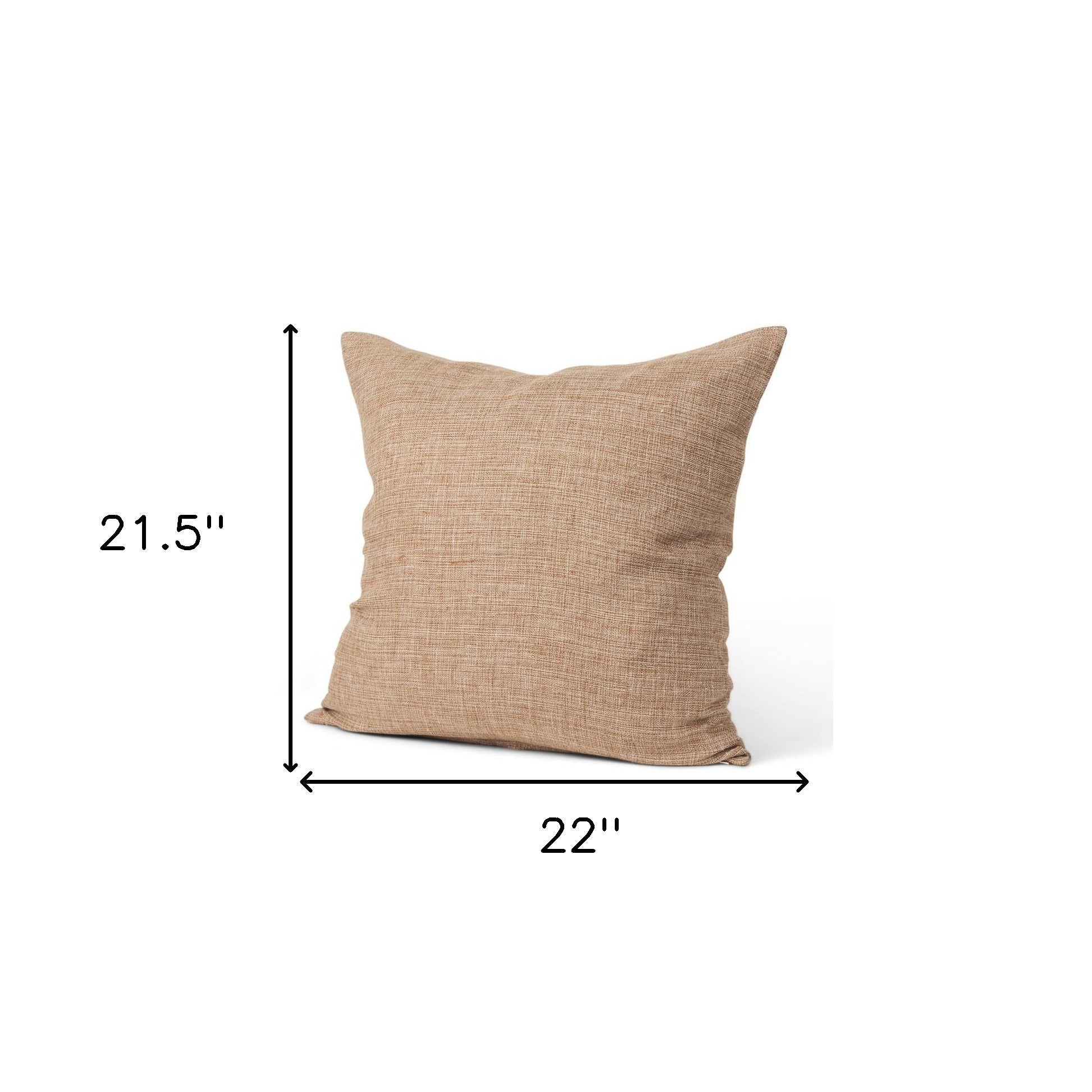 22" Brown Linen Throw Pillow Cover with Texture - Home & Garden