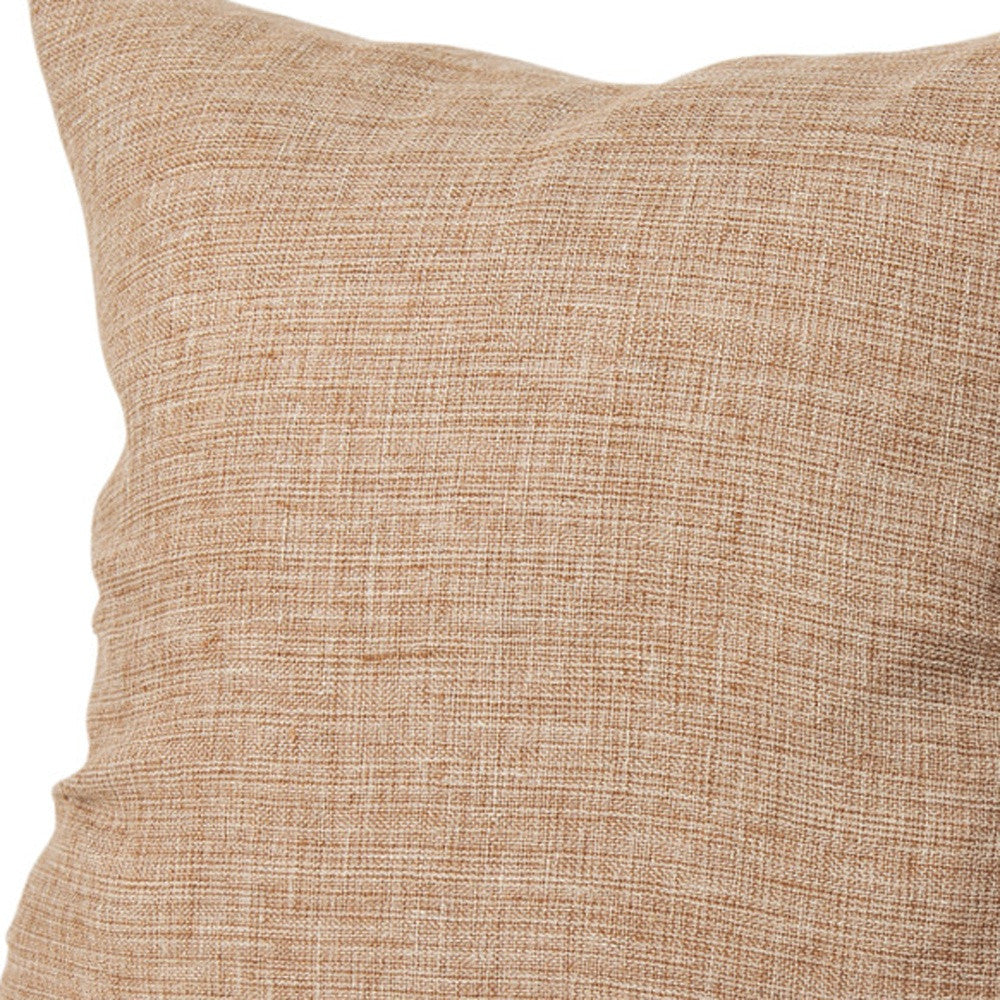22" Brown Linen Throw Pillow Cover with Texture - Home & Garden