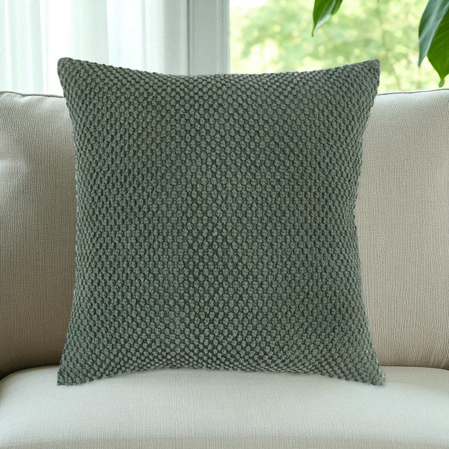 20" Olive Green Cotton Throw Pillow - Home & Garden