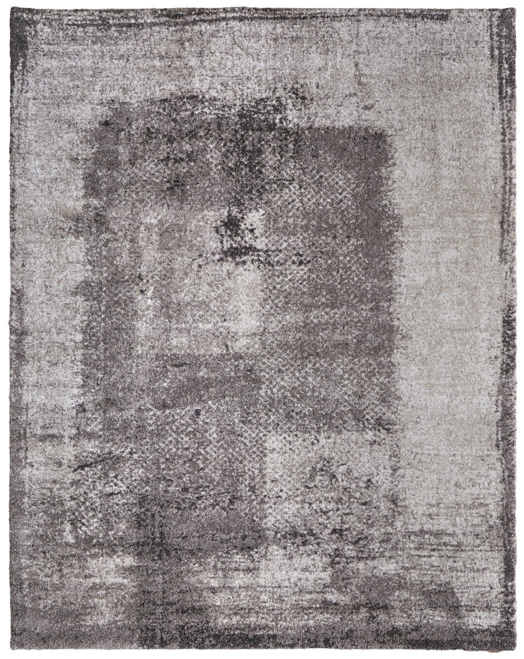2' X 3' Gray Black And Taupe Abstract Distressed Area Rug - Home & Garden