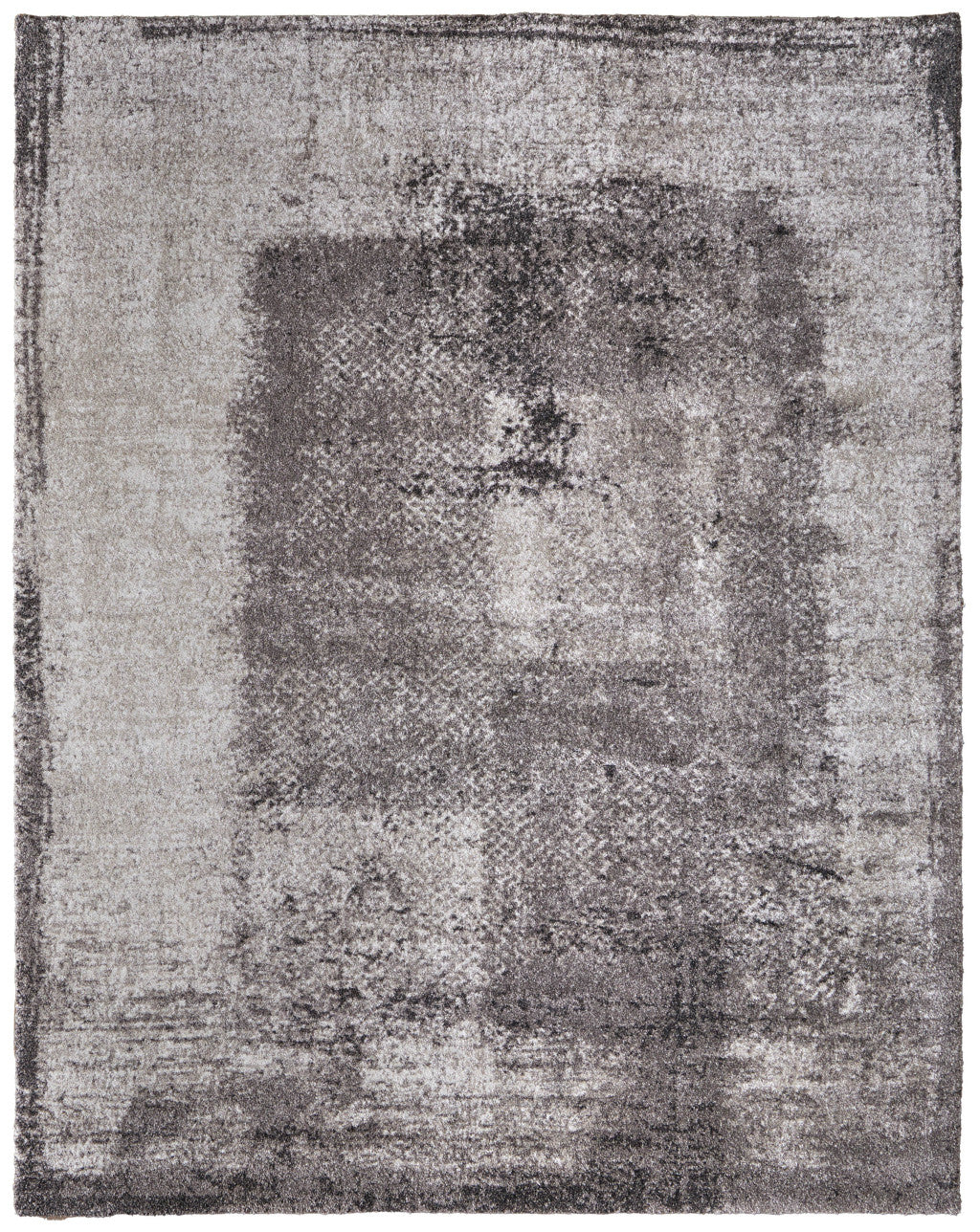 2' X 3' Gray Black And Taupe Abstract Distressed Area Rug - Home & Garden