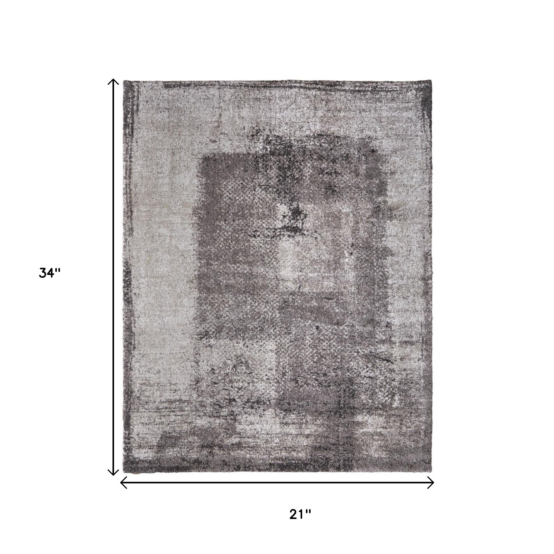 2' X 3' Gray Black And Taupe Abstract Distressed Area Rug - Home & Garden
