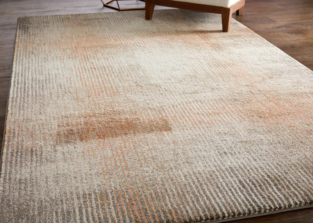 2' X 3' Ivory Taupe And Pink Abstract Area Rug - Home & Garden
