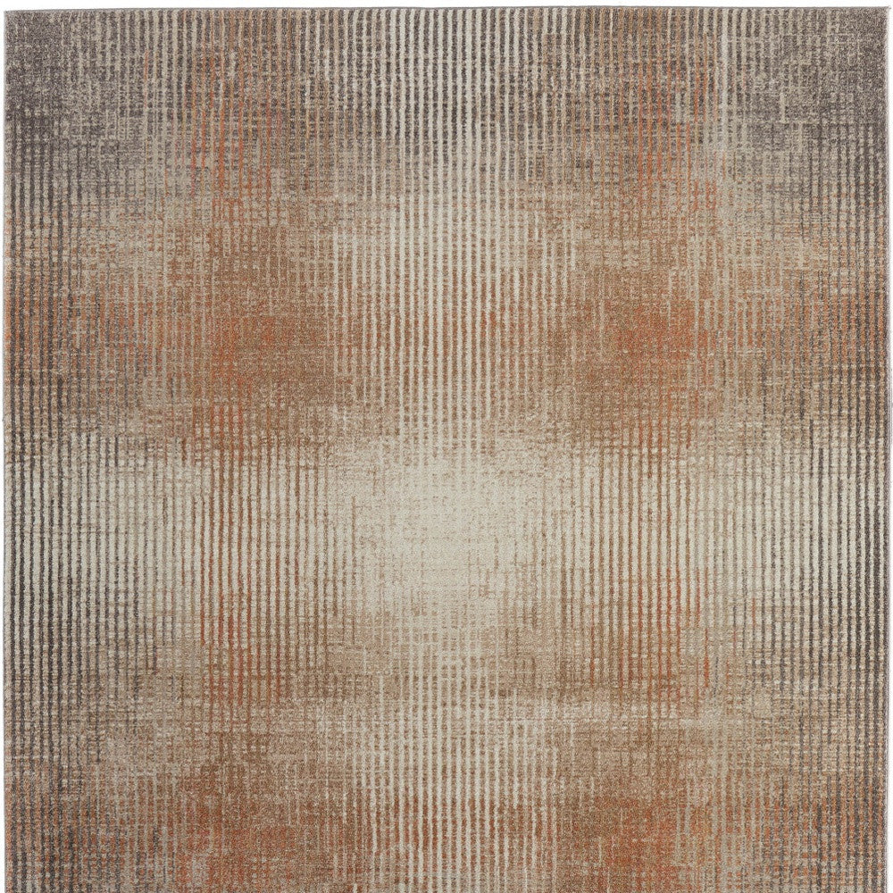 2' X 3' Ivory Taupe And Pink Abstract Area Rug - Home & Garden