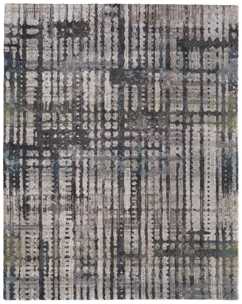 2' X 3' Gray Black And Ivory Abstract Distressed Area Rug - Home & Garden