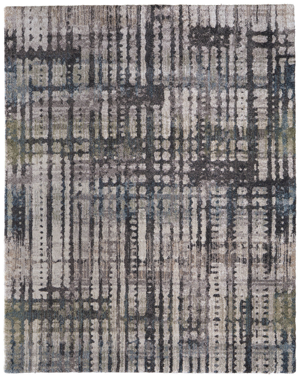 2' X 3' Gray Black And Ivory Abstract Distressed Area Rug - Home & Garden