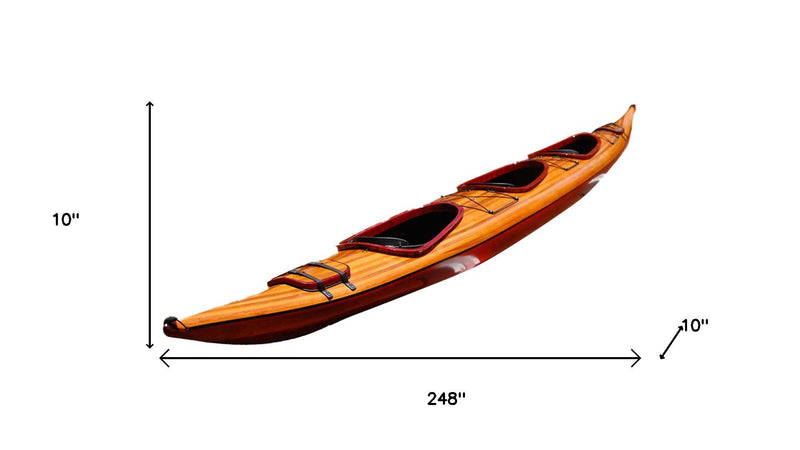 10" Unfinished Wood Hand Painted Model Boat - Home Decor