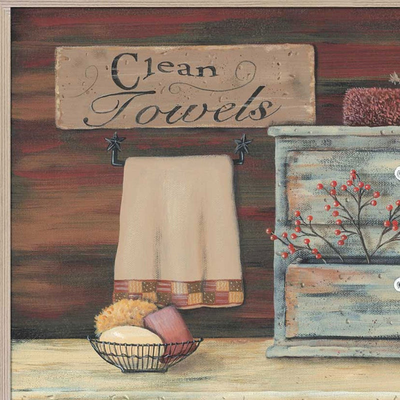 Clean Towels 4 Brown Framed Print Bathroom Wall Art - Home Decor