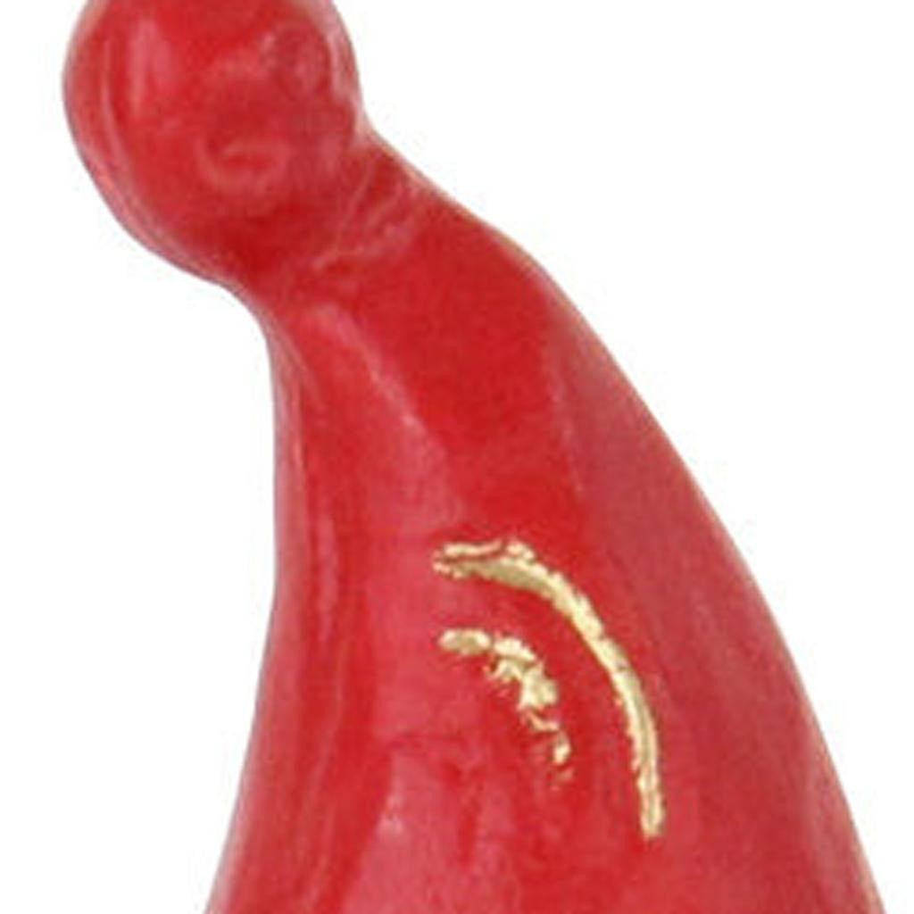 6" Red Gold And White Cast Iron Christmas Santa Gnome Figurine - Home & Garden