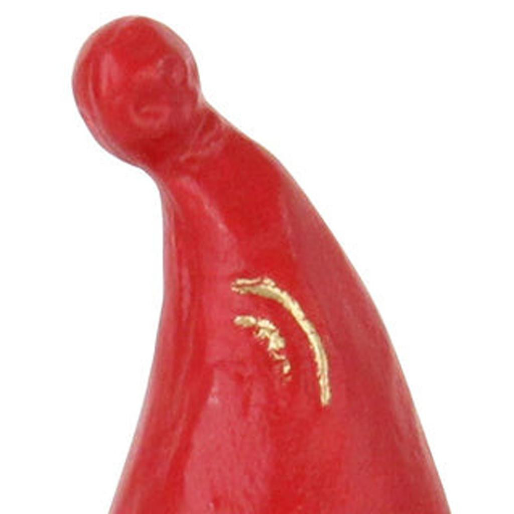 6" Red Gold And White Cast Iron Christmas Santa Gnome Figurine - Home & Garden