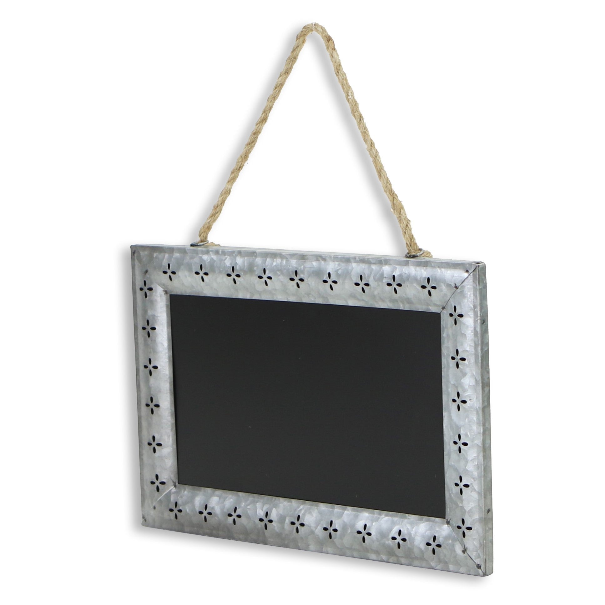 10" X 14" Gray Floral Metal Hanging Chalkboard - Home & Garden