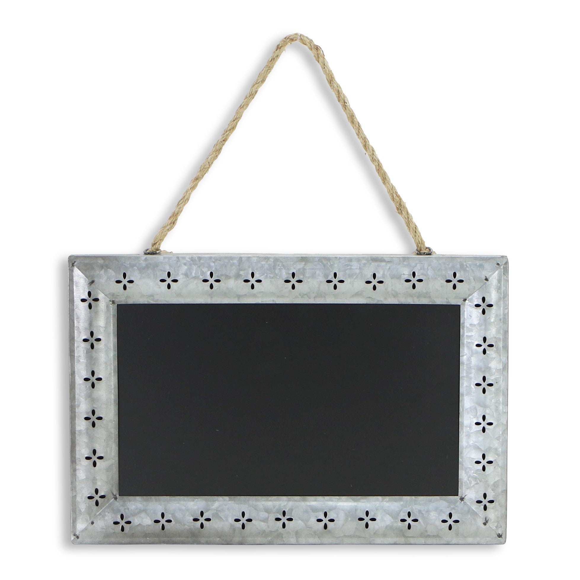 10" X 14" Gray Floral Metal Hanging Chalkboard - Home & Garden