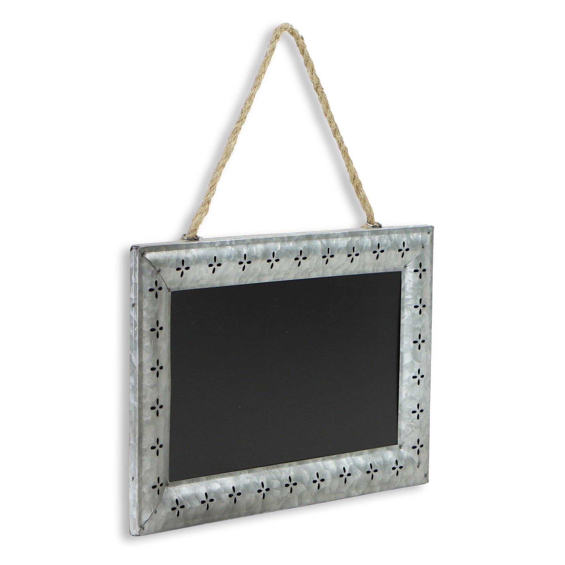 10" X 14" Gray Floral Metal Hanging Chalkboard - Home & Garden