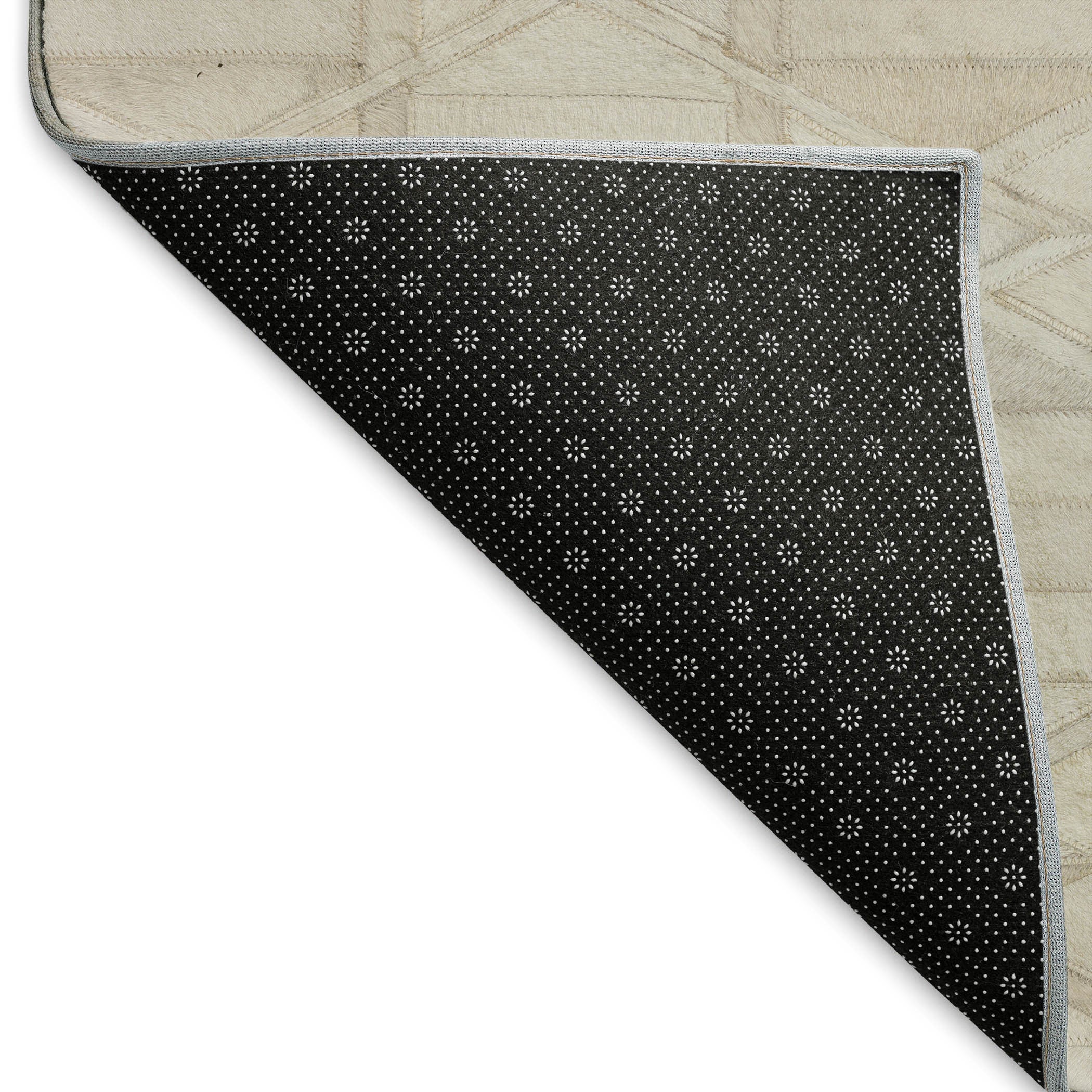 3' X 5' Ivory And Beige Diamond Washable Area Rug With UV Protection - Home & Garden