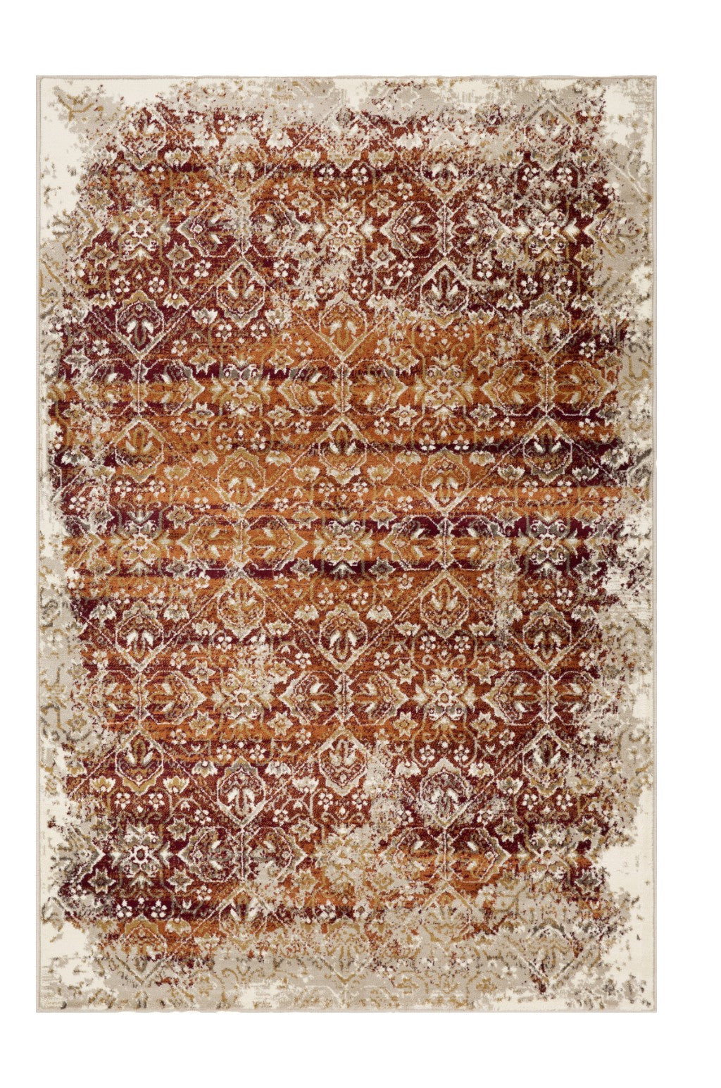 5' X 8' Rust And Ivory Oriental Area Rug - Home Decor