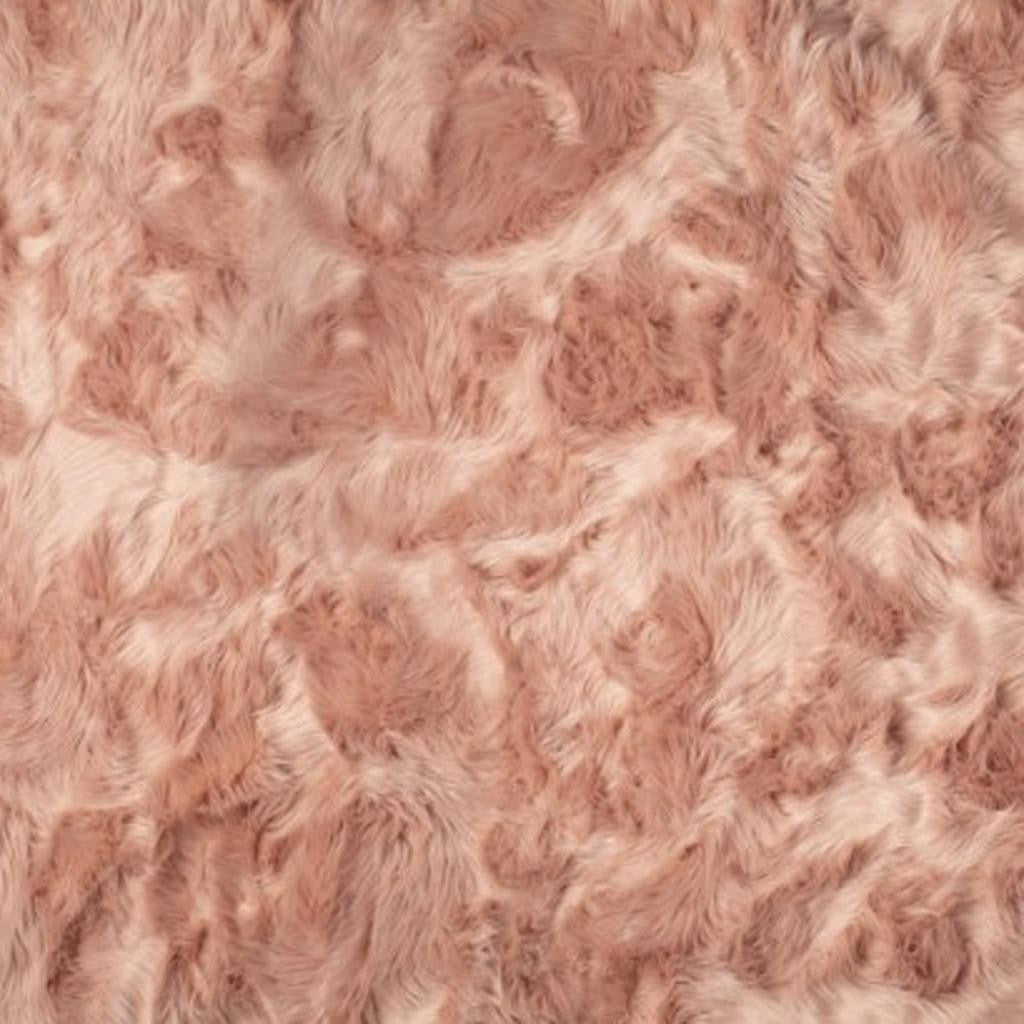 5' X 8' Dusty Rose Faux Fur Non Skid Area Rug - Home Decor