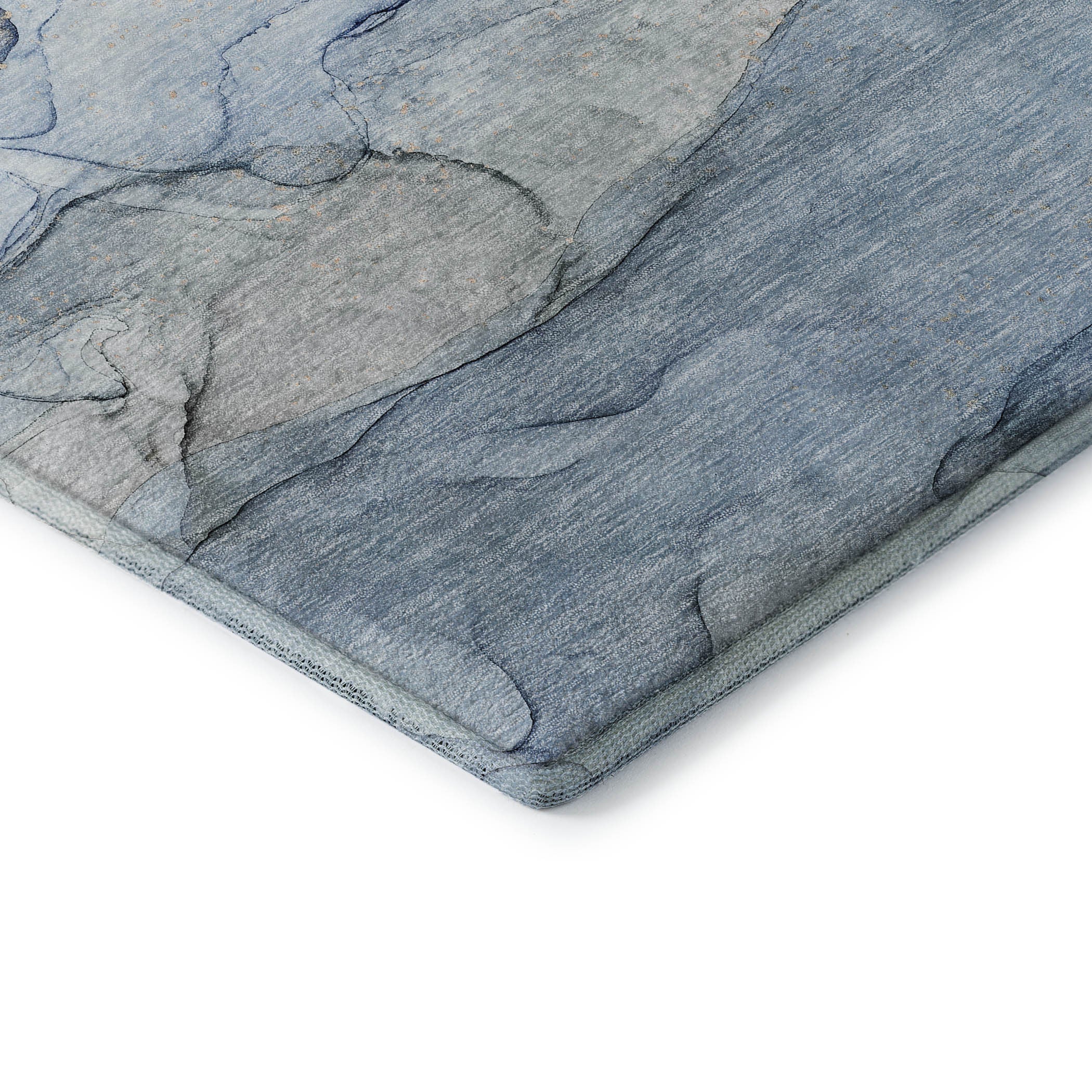 5' X 8' Blue And Ivory Abstract Washable Area Rug With UV Protection - Home & Garden