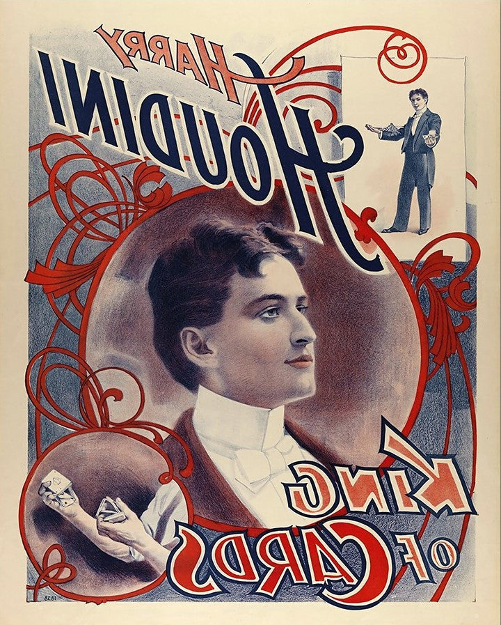 11" X 14" Houdini King Of Cards Vintage Magic Poster Wall Art - Home & Garden