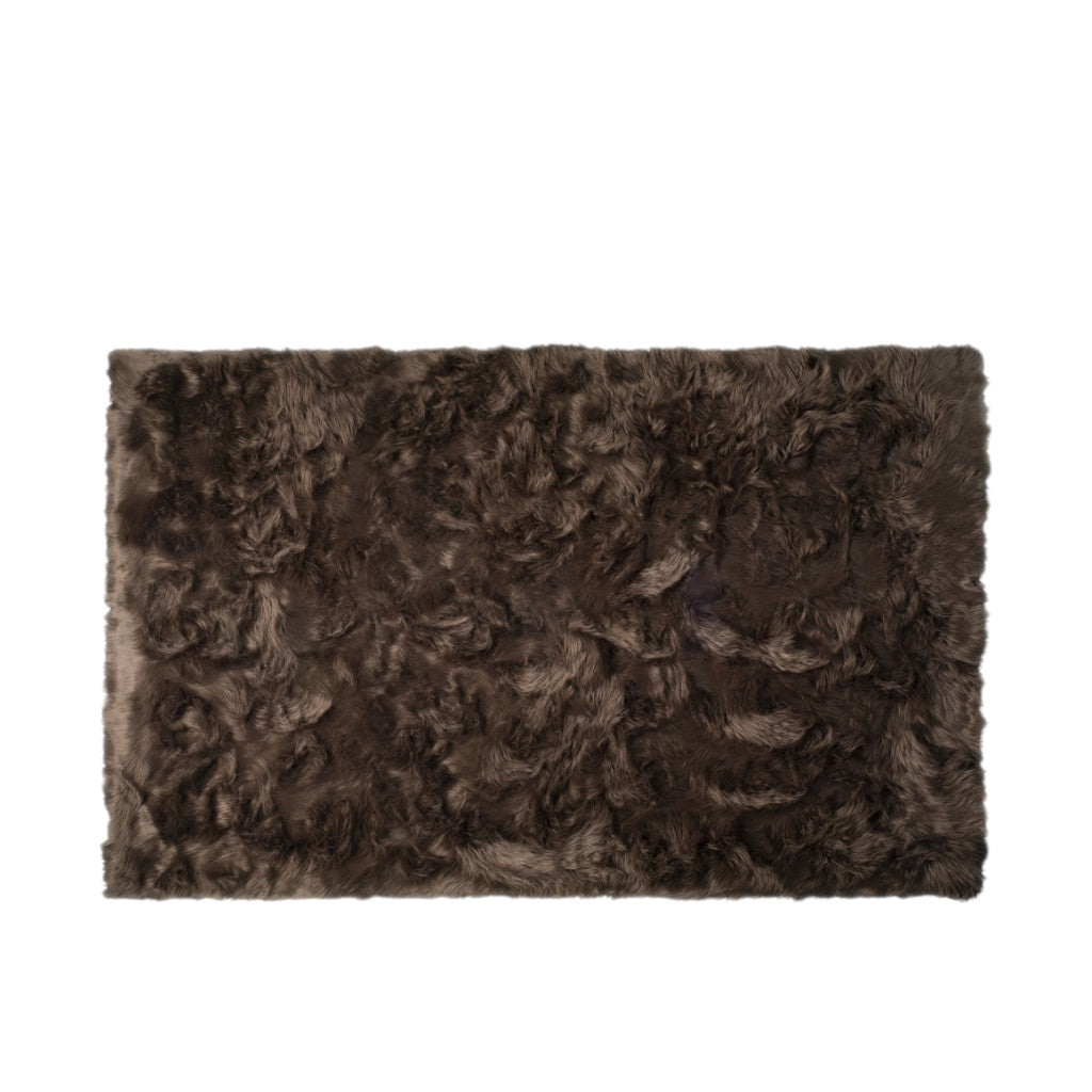 5' X 8' Chocolate Faux Fur Non Skid Area Rug - Home Decor