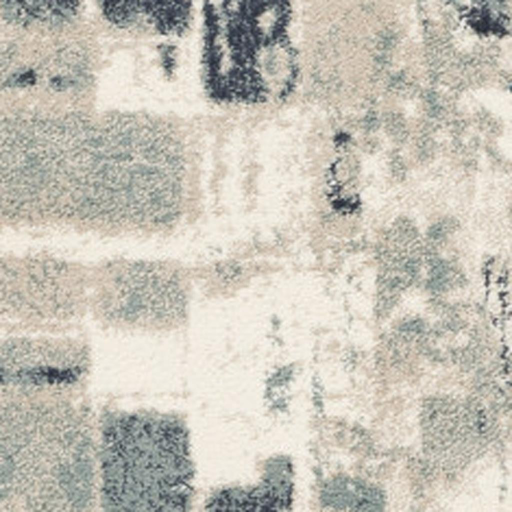 3' X 5' Blue and Beige Abstract Area Rug - Home Decor