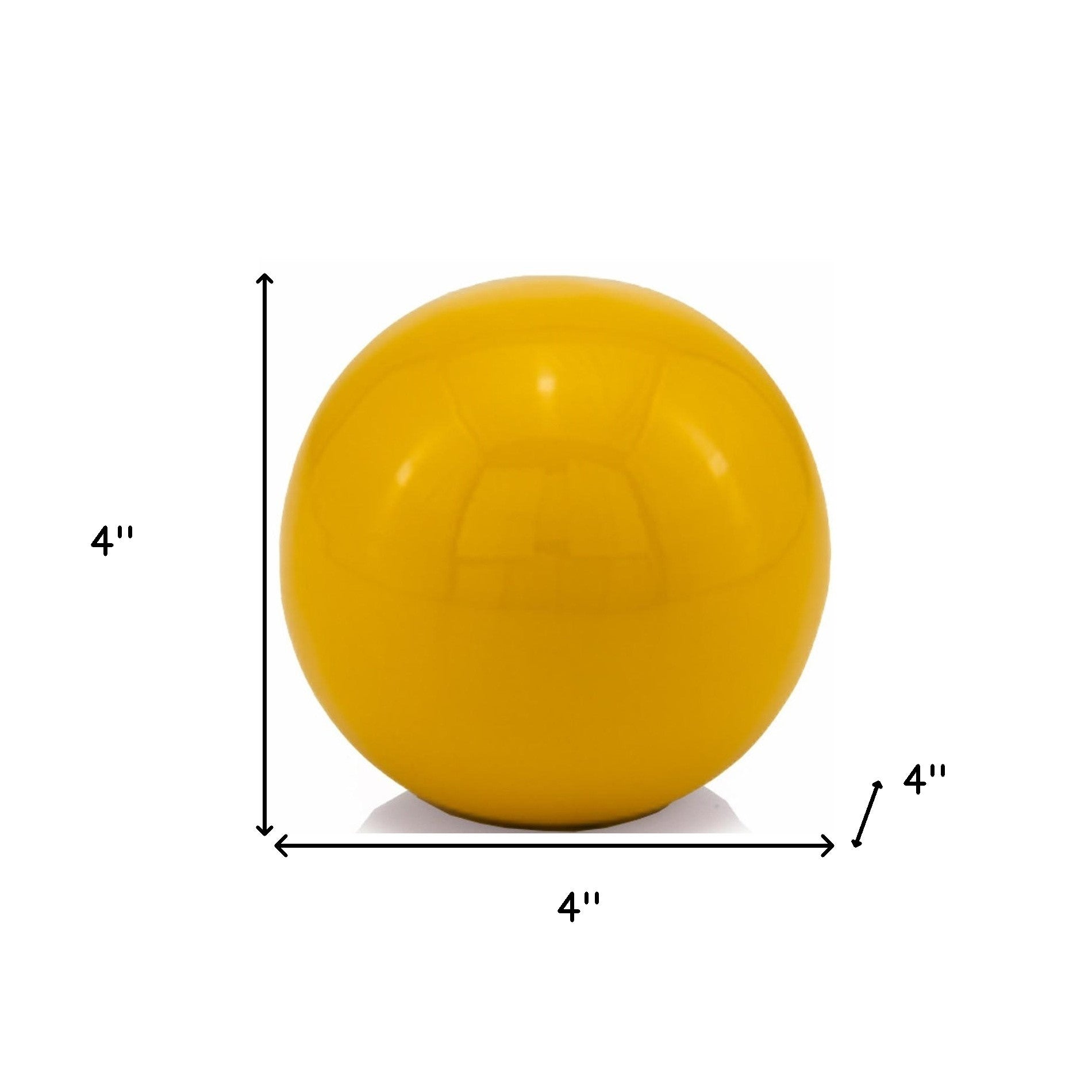 4" Yellow Aluminum Decorative Orb Tabletop Sculpture - Home Decor