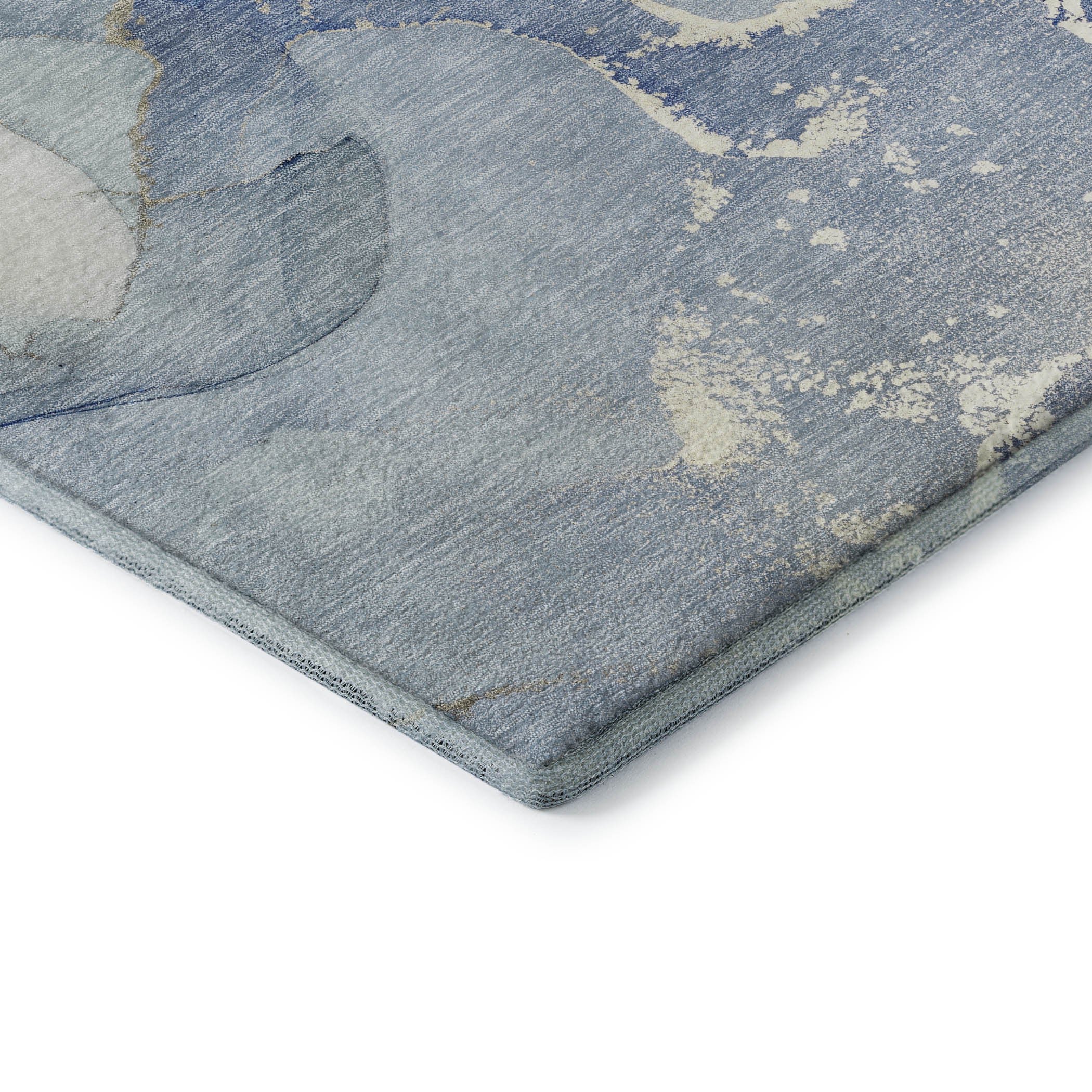 3' X 5' Blue Gray And Ivory Abstract Washable Area Rug With UV Protection - Home & Garden