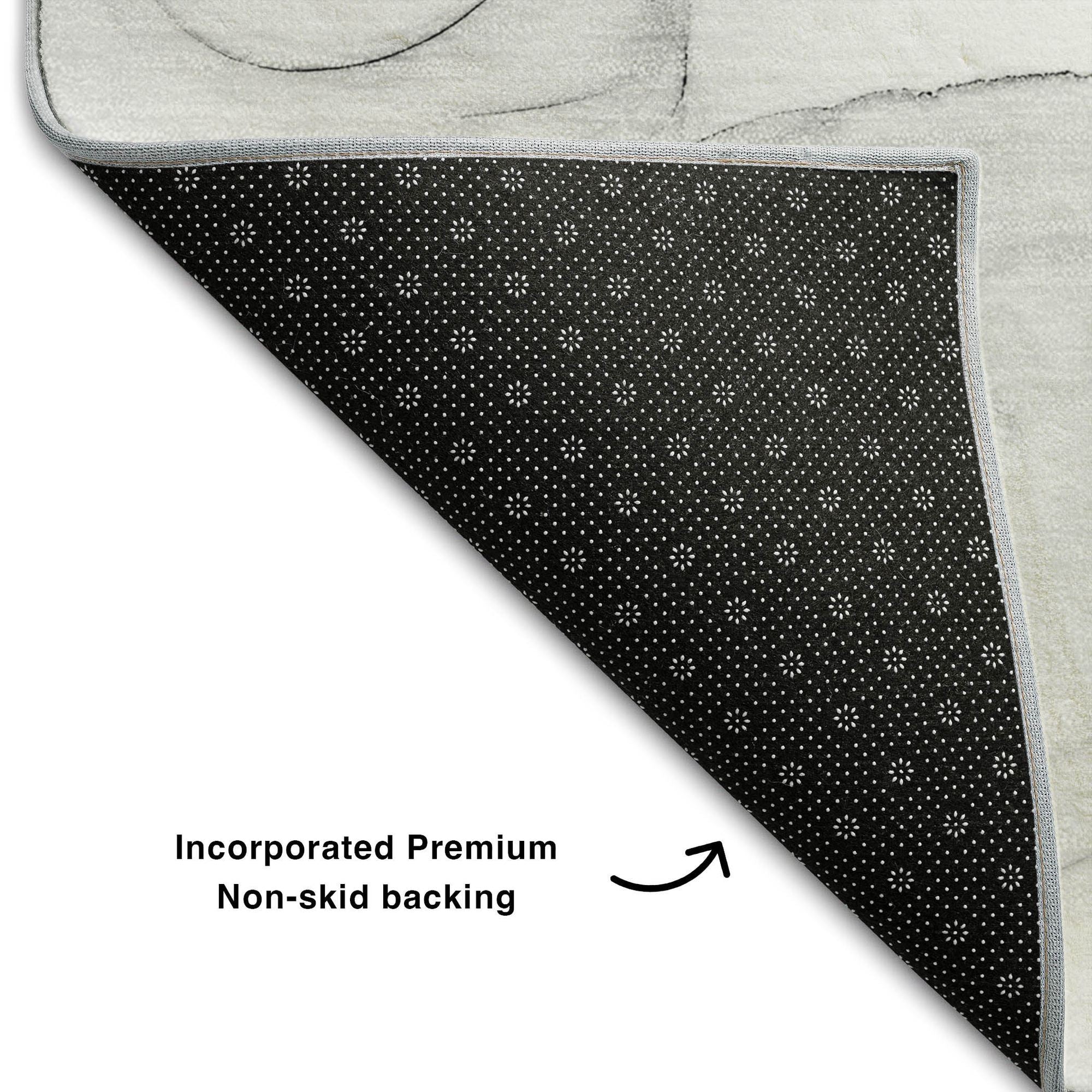 3' X 5' Gray And Ivory Abstract Washable Area Rug With UV Protection - Home & Garden