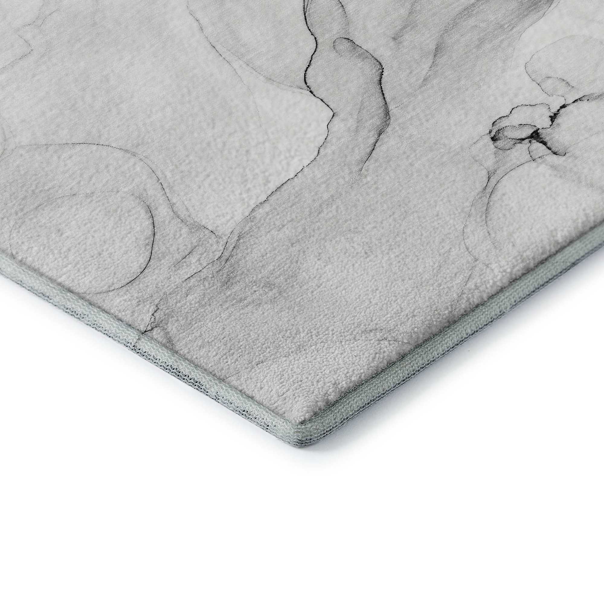 3' X 5' Gray And Ivory Abstract Washable Area Rug With UV Protection - Home & Garden