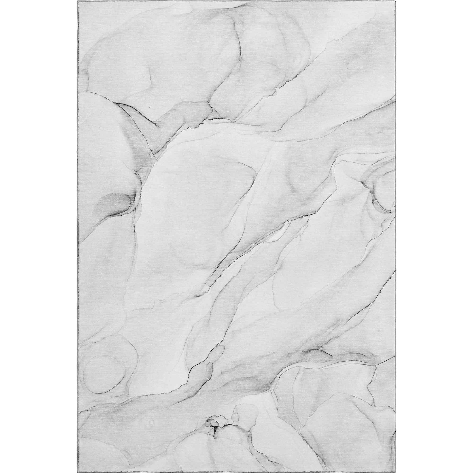 3' X 5' Gray And Ivory Abstract Washable Area Rug With UV Protection - Home & Garden