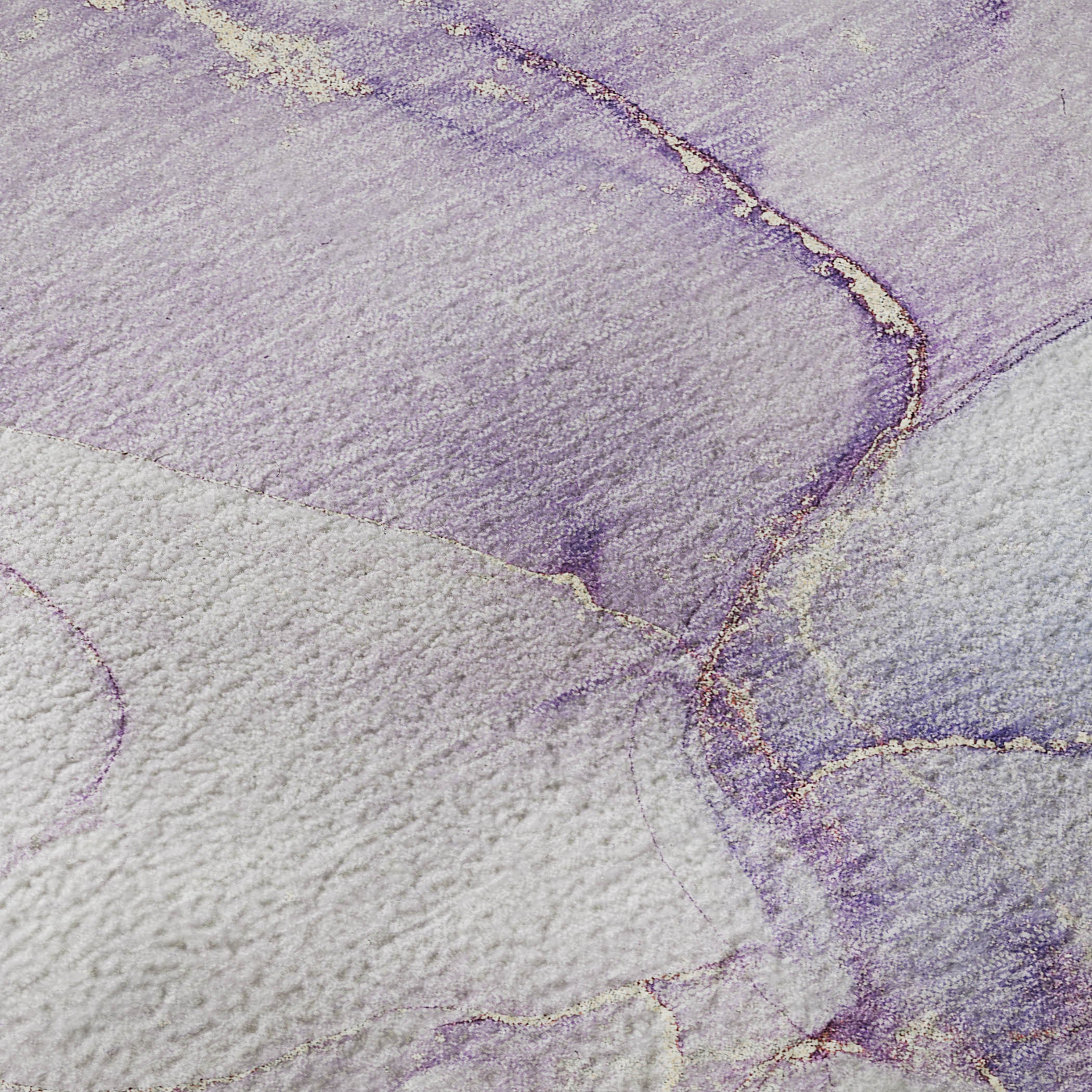 3' X 5' Purple Blue And Ivory Abstract Washable Area Rug With UV Protection - Home & Garden