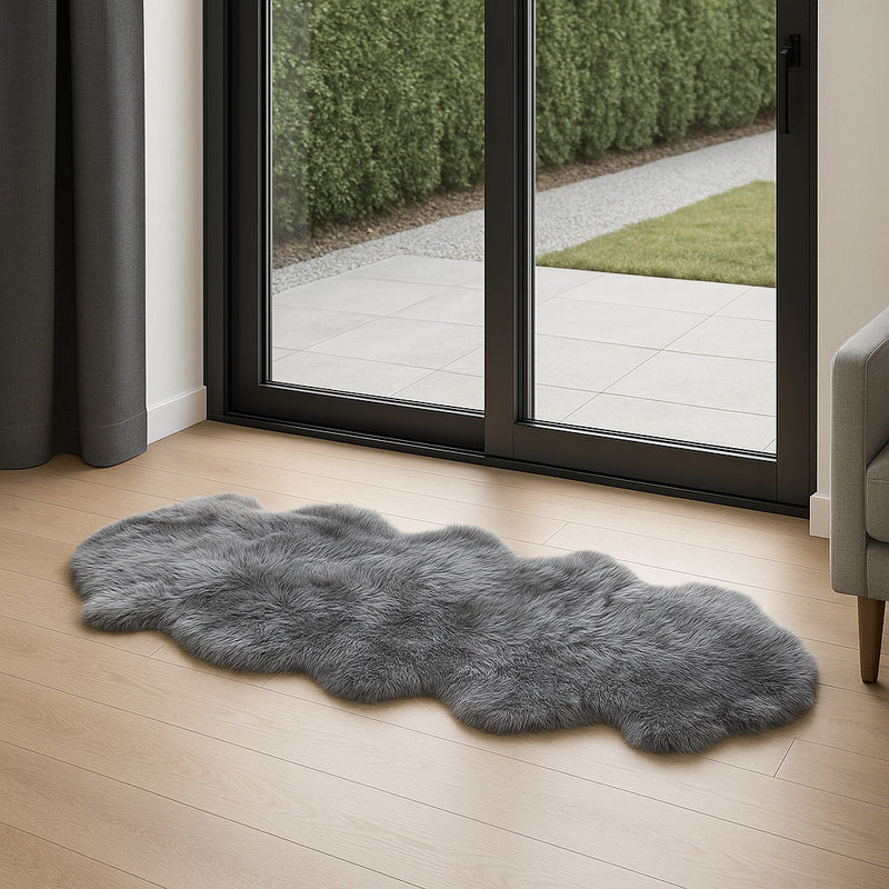2' X 6' Dark Gray New Zealand Lambs Wool Handmade Area Rug - Home & Garden