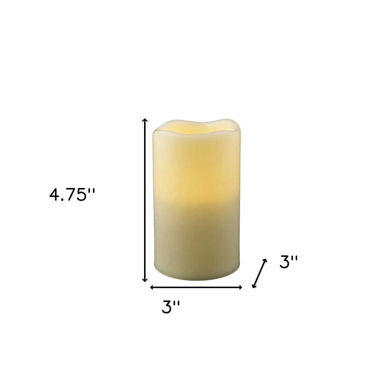 5" Ivory Flameless Indoor Outdoor Pillar Candle - Home & Garden