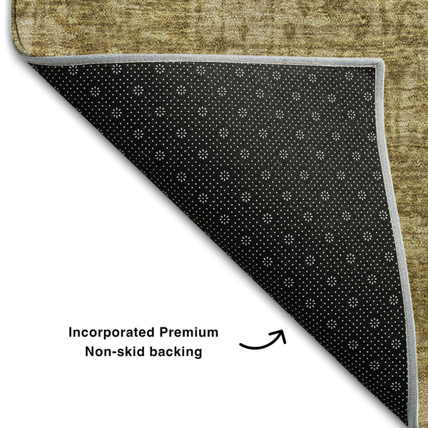 5' X 8' Beige And Ivory Abstract Washable Area Rug With UV Protection - Home & Garden