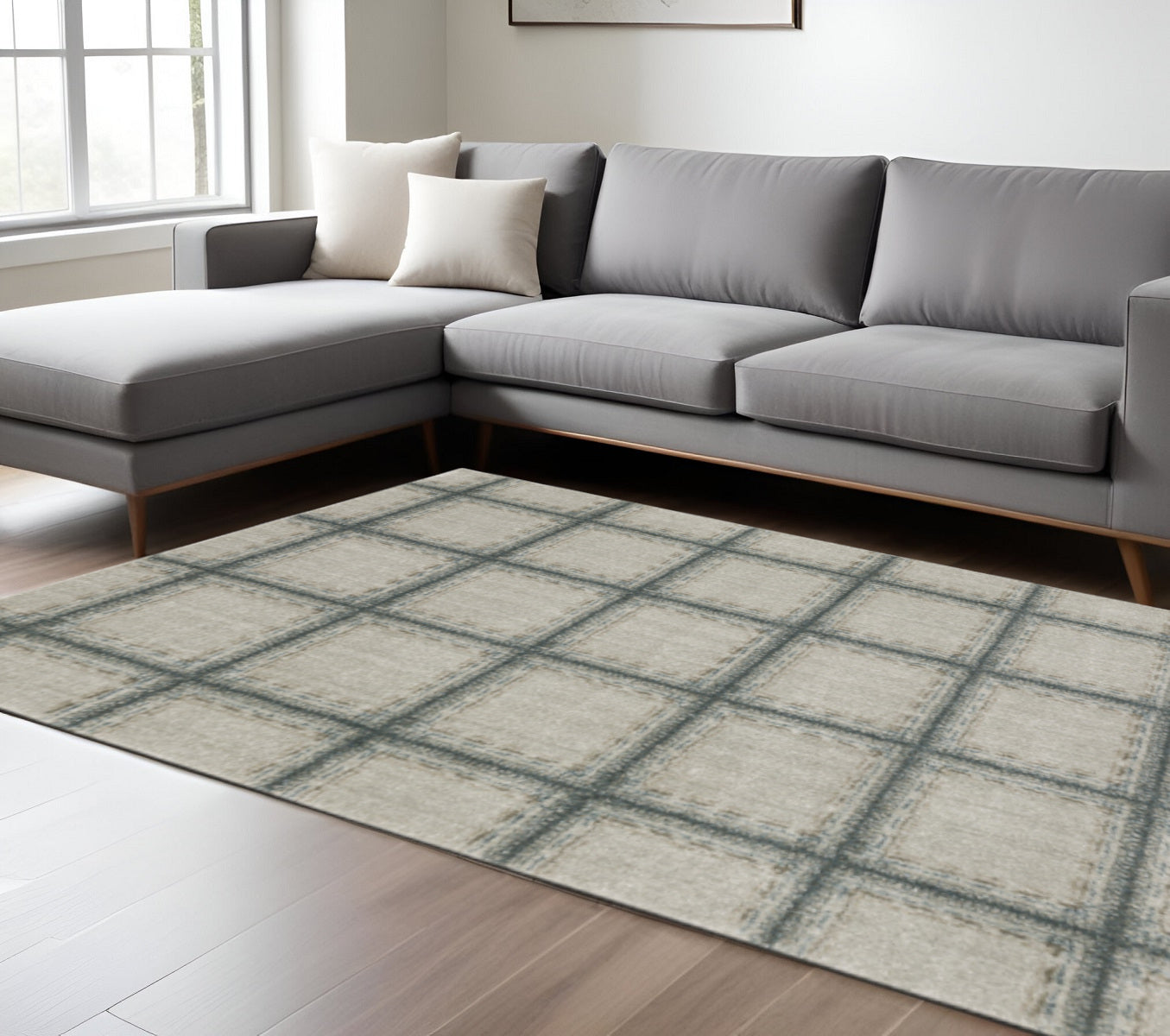 7' X 10' Gray Geometric Power Loom Area Rug - Home & Garden
