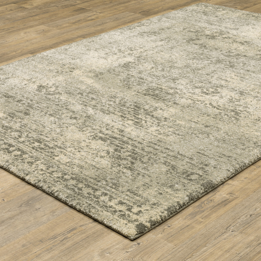 10' X 13' Grey Ivory Beige And Taupe Oriental Power Loom Stain Resistant Area Rug - Home & Garden