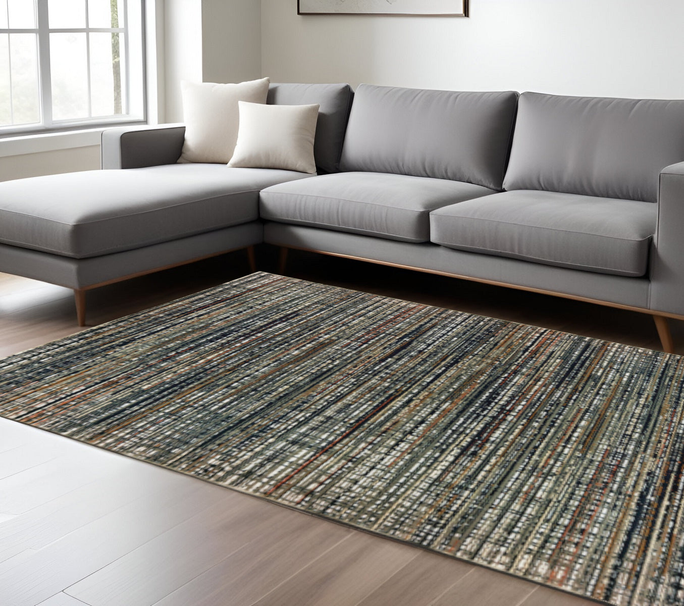 10' X 13' Black Navy Gold Ivory And Blush Abstract Power Loom Stain Resistant Area Rug - Home & Garden