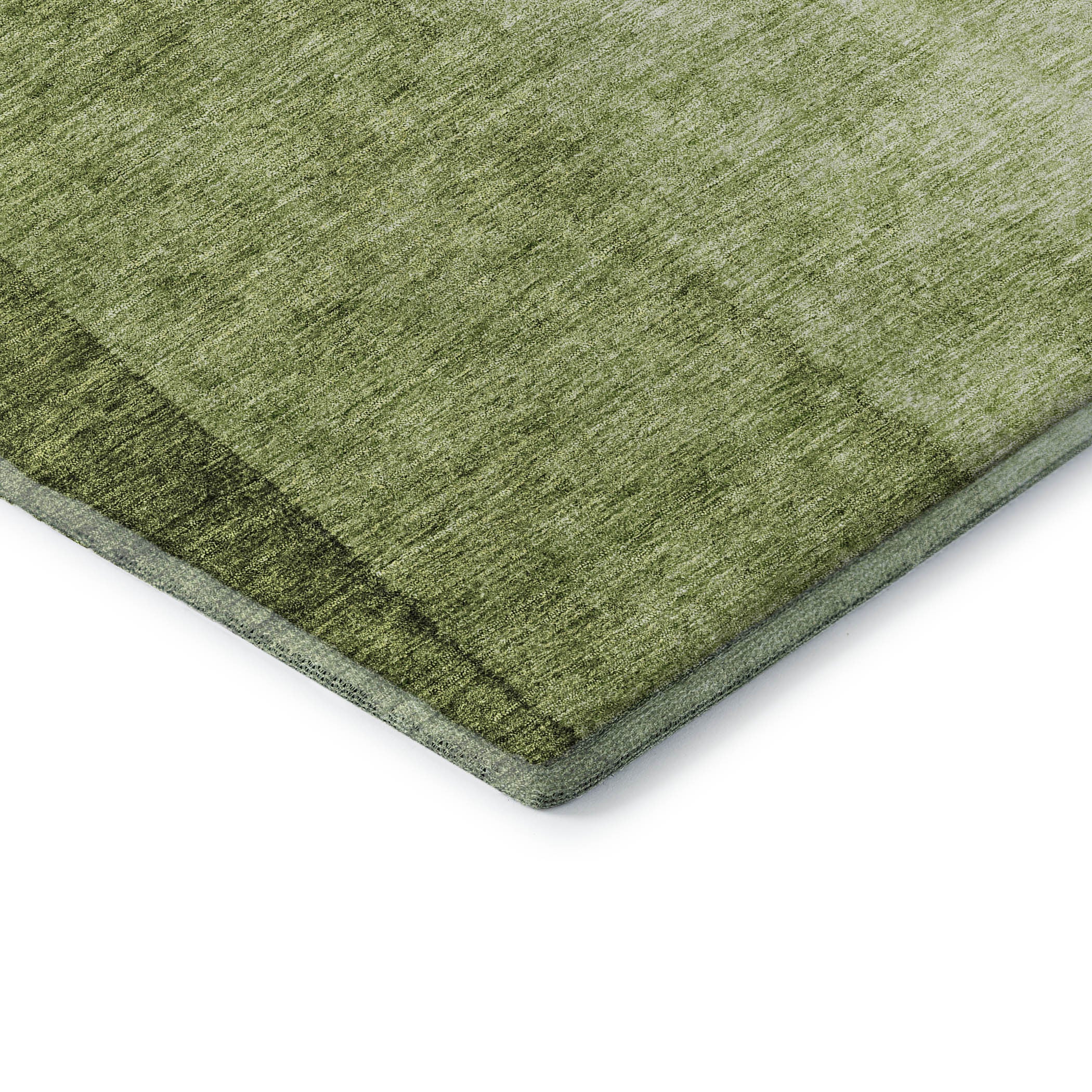 10' X 14' Olive Green And Ivory Ombre Washable Area Rug With UV Protection - Home & Garden