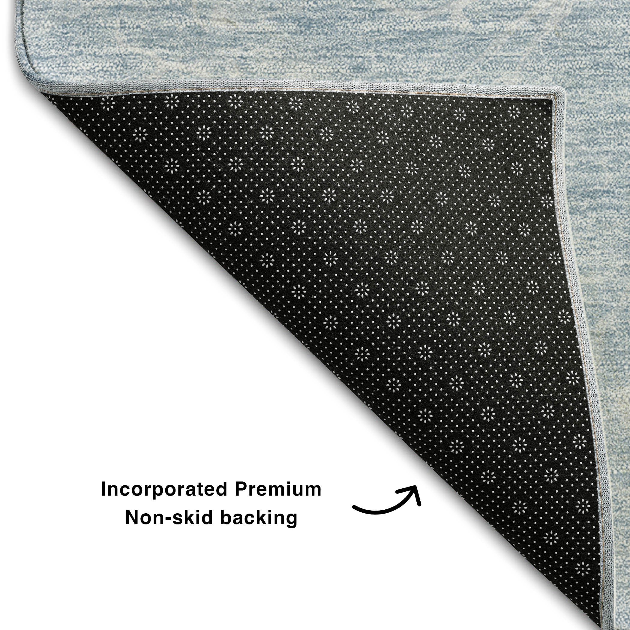 10' X 14' Sky Blue And Ivory Abstract Washable Area Rug With UV Protection - Home & Garden