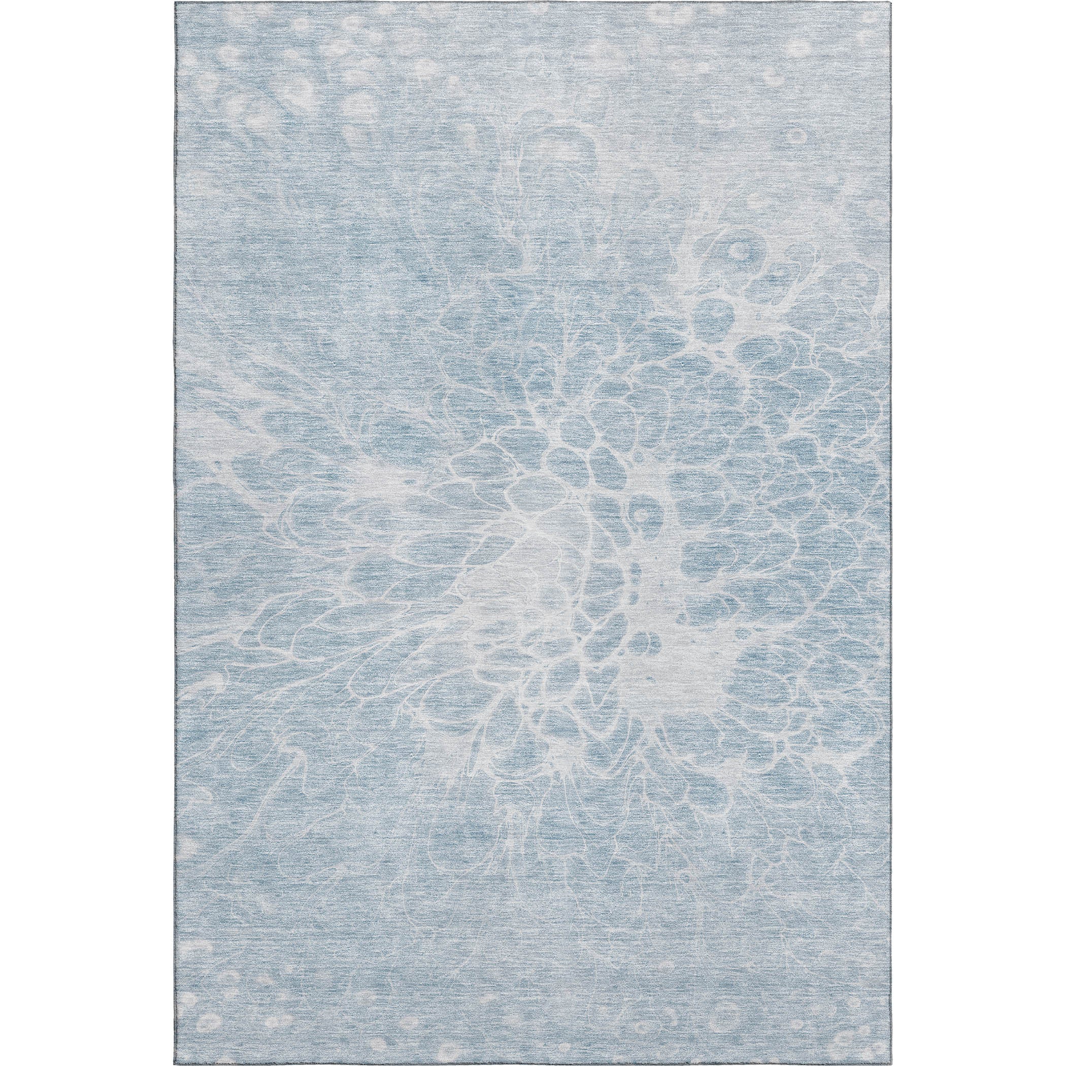 10' X 14' Sky Blue And Ivory Abstract Washable Area Rug With UV Protection - Home & Garden