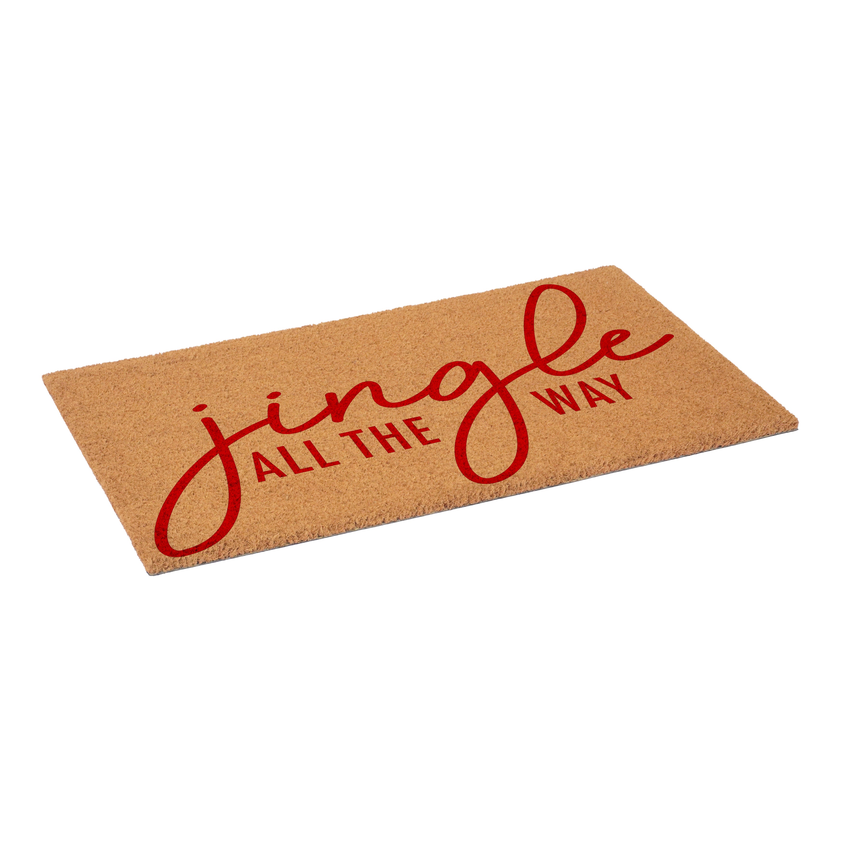 24" X 36" Brown And Red Christmas Outdoor Coir Door Mat - Home & Garden