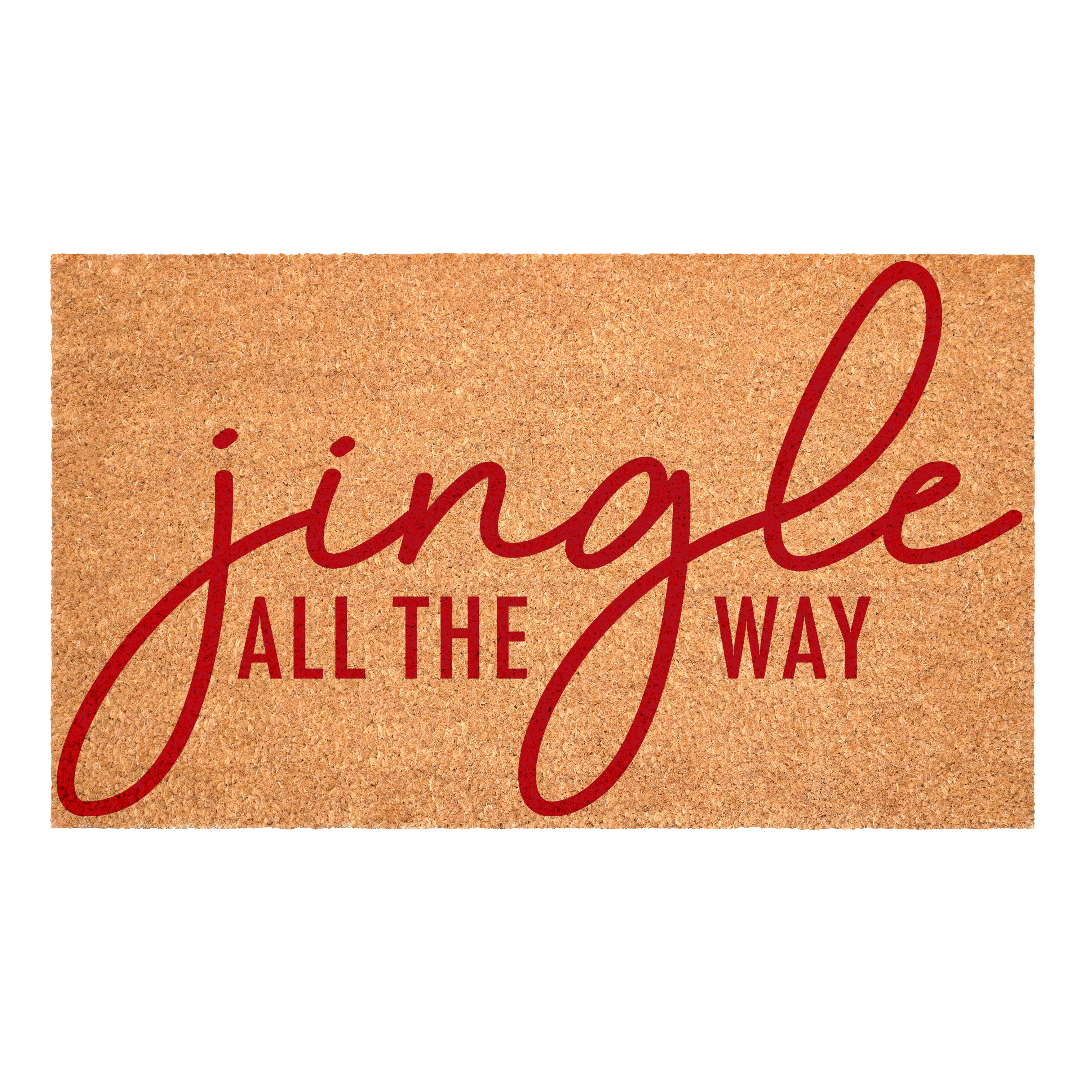 24" X 36" Brown And Red Christmas Outdoor Coir Door Mat - Home & Garden