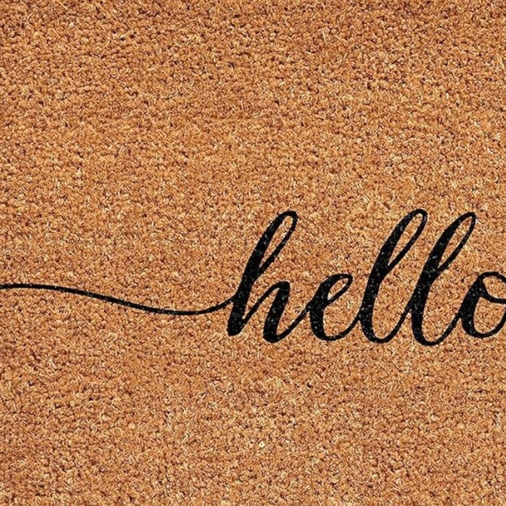 24" X 36" Brown And Natural Fall Hello Fall Outdoor Coir Door Mat - Home & Garden