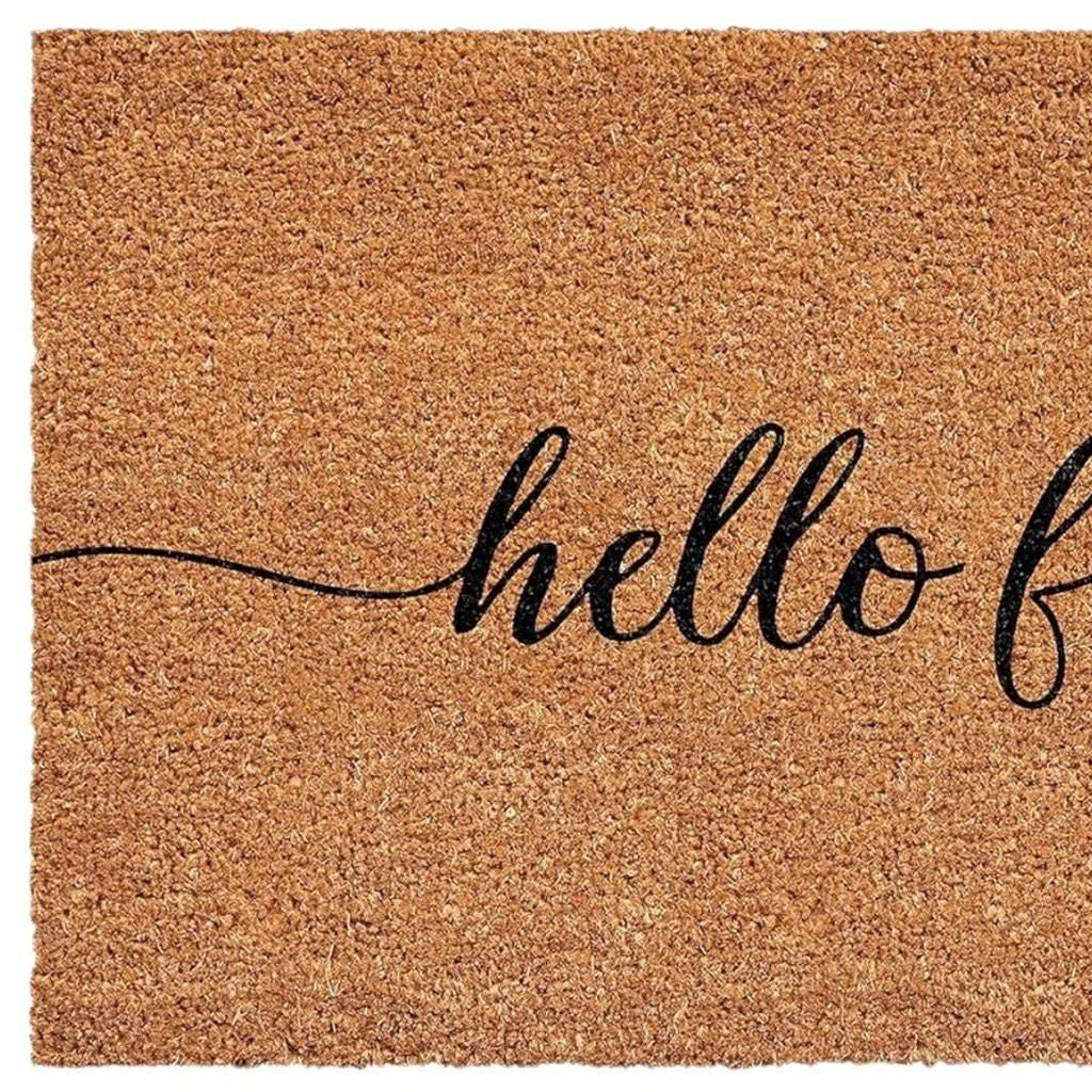 24" X 36" Brown And Natural Fall Hello Fall Outdoor Coir Door Mat - Home & Garden