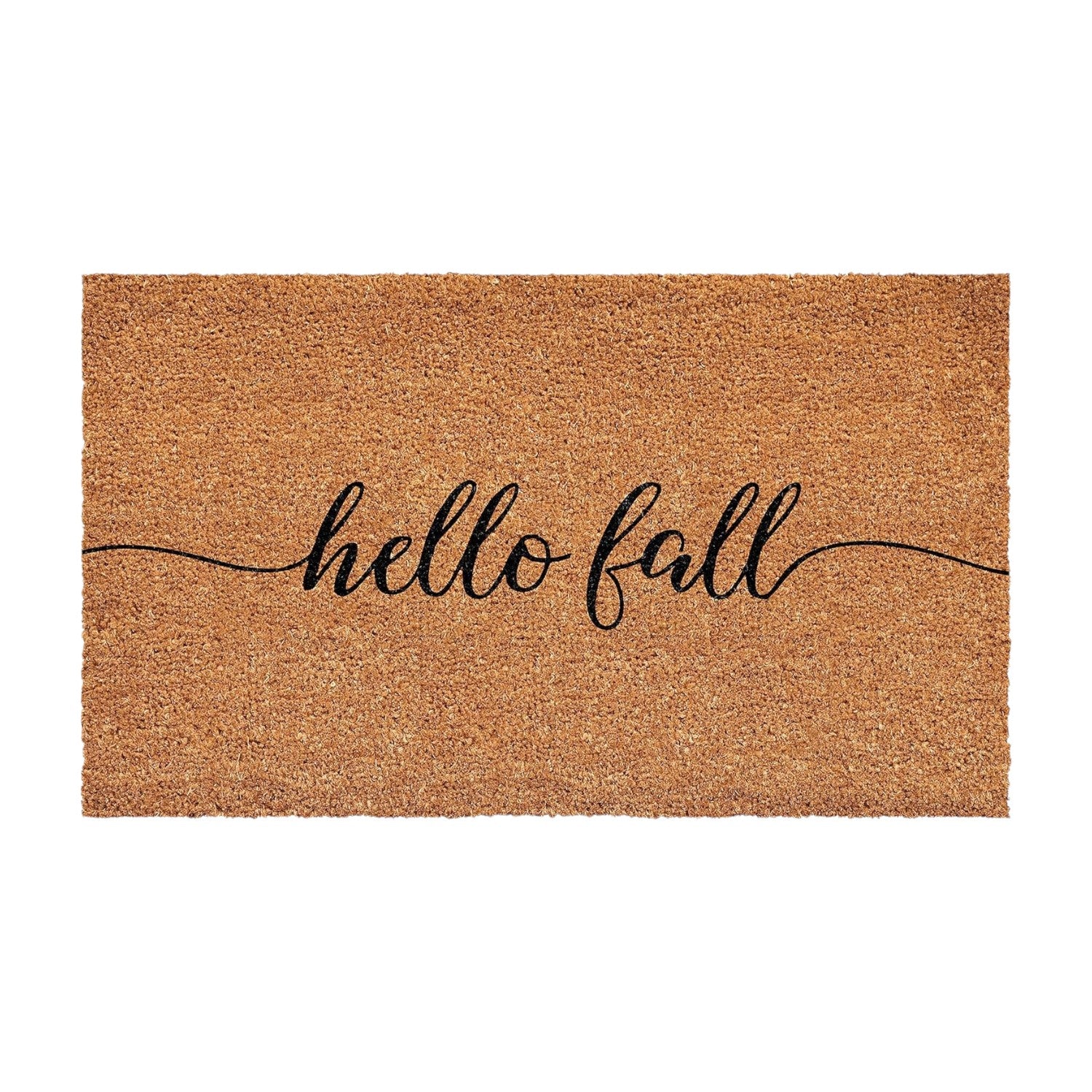 24" X 36" Brown And Natural Fall Hello Fall Outdoor Coir Door Mat - Home & Garden