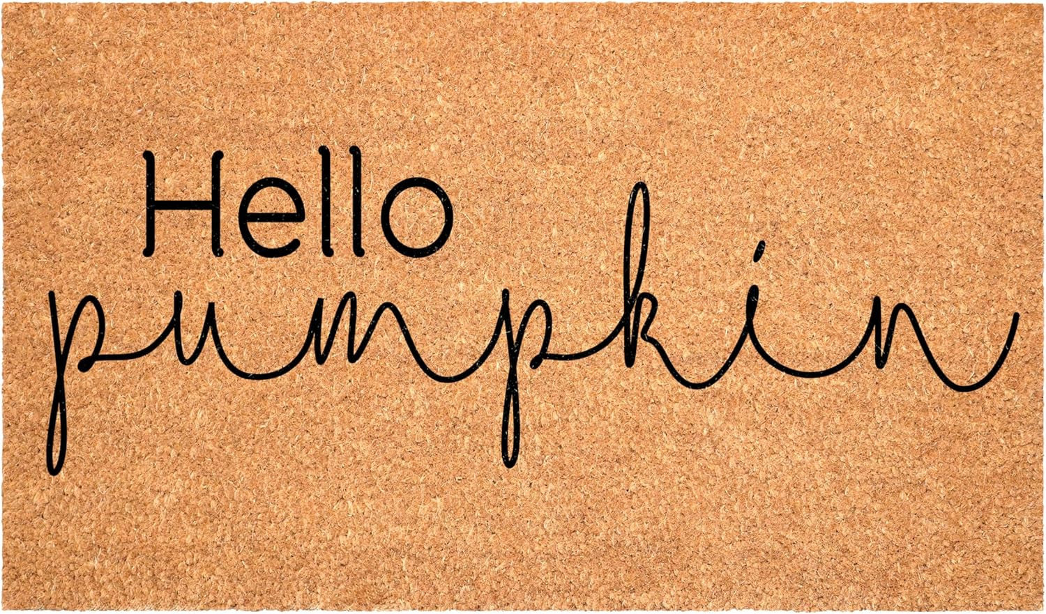 17" X 29" Brown And Natural Fall Hello Pumpkin Outdoor Coir Door Mat - Home & Garden