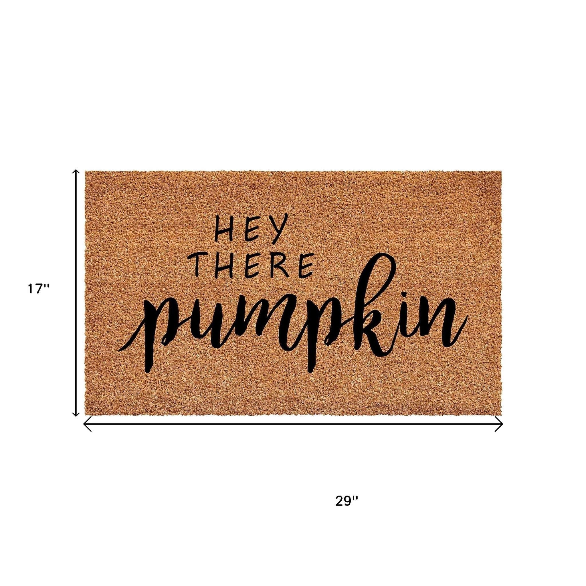 17" X 29" Brown And Natural Fall Hey There Outdoor Coir Door Mat - Home & Garden