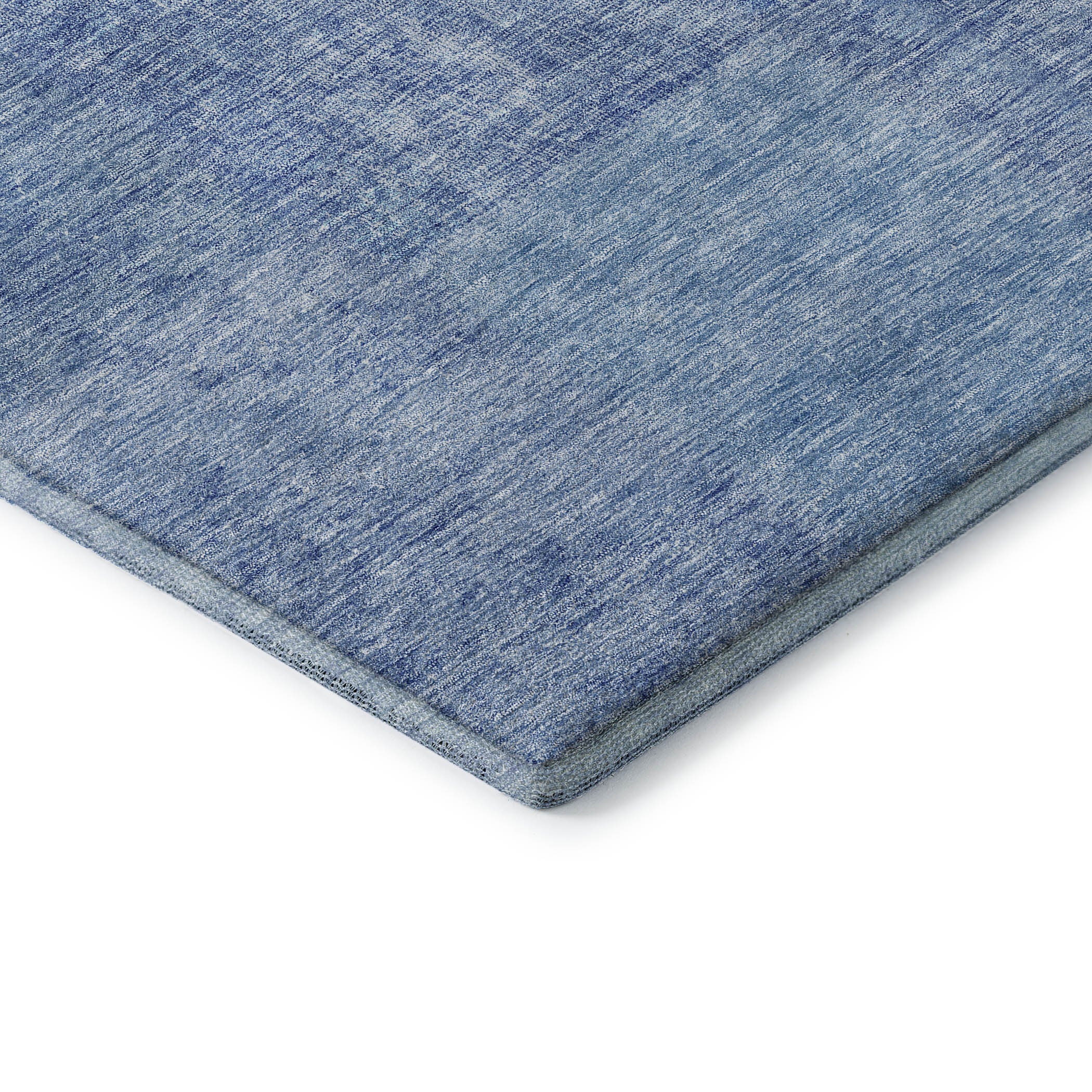 10' X 14' Denim Blue And Ivory Patchwork Washable Area Rug With UV Protection - Home & Garden