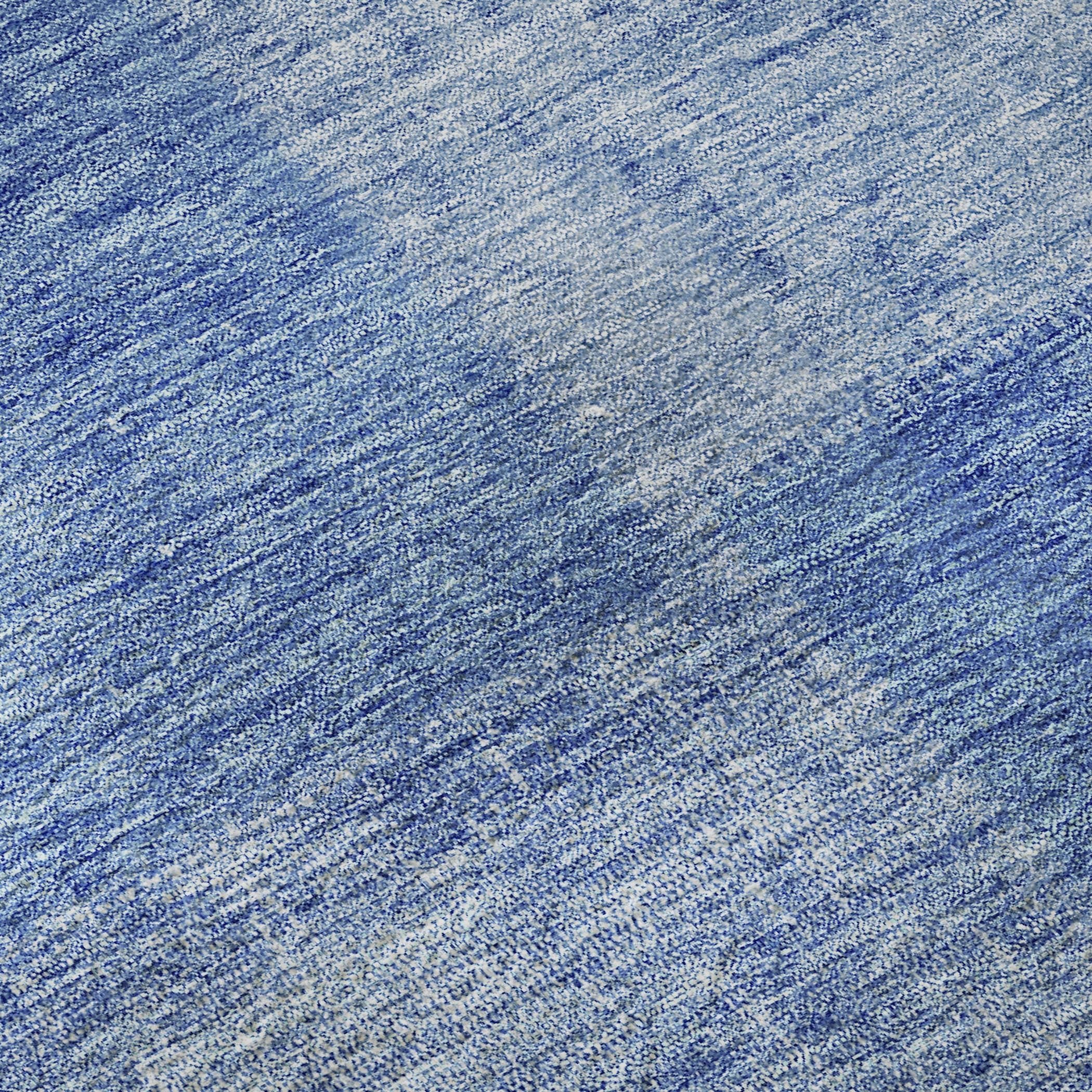 10' X 14' Denim Blue And Ivory Patchwork Washable Area Rug With UV Protection - Home & Garden