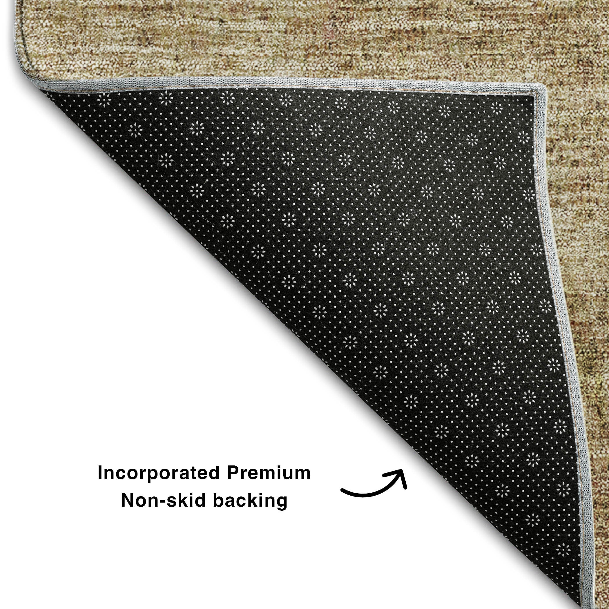 10' X 14' Taupe Beige And Gray Abstract Washable Area Rug With UV Protection - Home & Garden