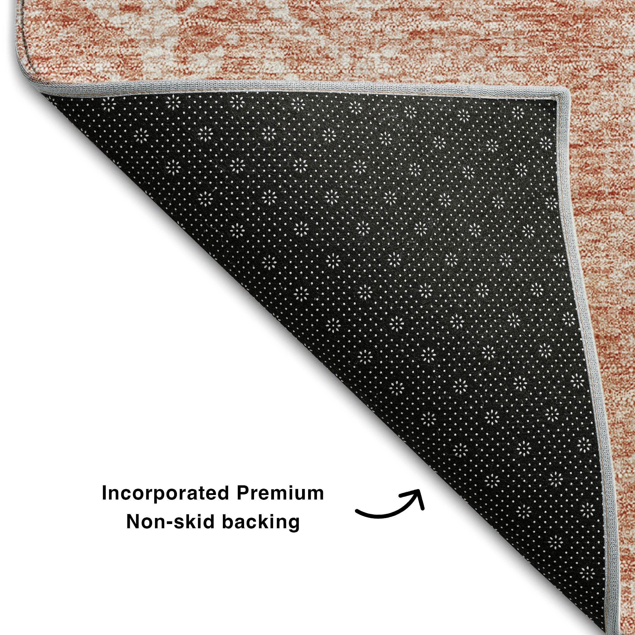 10' X 14' Coral And Ivory Striped Washable Area Rug With UV Protection - Home & Garden